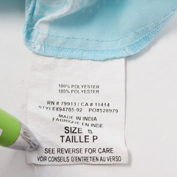 Motherhood Maternity Paisley Top Women Small Belt Blue White Casual Popover Boho - Picture 8 of 15